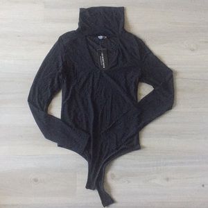NWT Fashion Nova Mesh Turtleneck Bodysuit